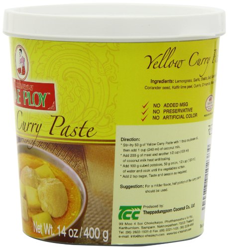 MAE PLOY Curry Paste, Yellow, Small, 14-Ounce (Pack of 4)