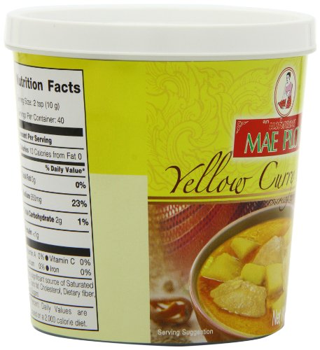 MAE PLOY Curry Paste, Yellow, Small, 14-Ounce (Pack of 4)