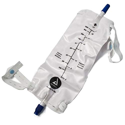Dynarex Urinary Leg Bag - 4282BX - Large, 1000mL, 12 Each / Box