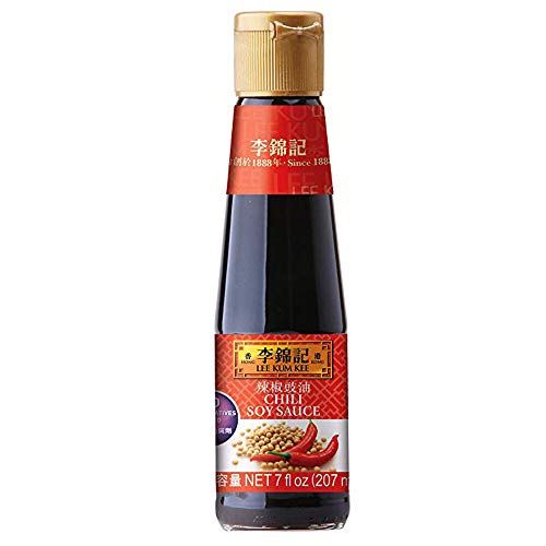 Lee Kum Kee Chili Soy Sauce 7oz (207 ml)香港李锦记 辣椒鼓油/酱油-No Added Artificial Flavor, No Added Preservatives, Non-GM Soybeans, Vegan (1 Pack)