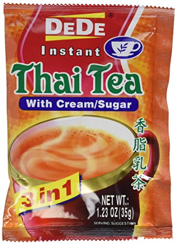 DEDE Instant Thai Tea Drink with Cream and Sugar - 12 Pockets