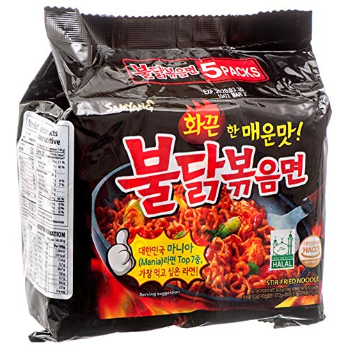 New Samyang Ramen/Spicy Chicken Roasted Noodles, 4.94 oz (Pack of 5)