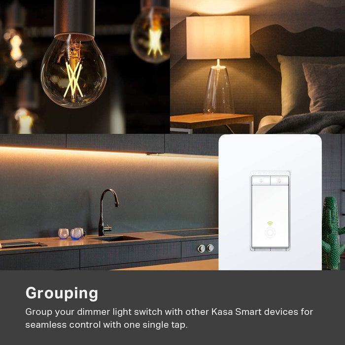 Kasa Smart Dimmer Switch by TP-Link, Single Pole, Needs Neutral Wire, WiFi Light Switch for LED Lights, Works with Alexa and Google Assistant, UL Certified, 3-Pack(HS220P3)