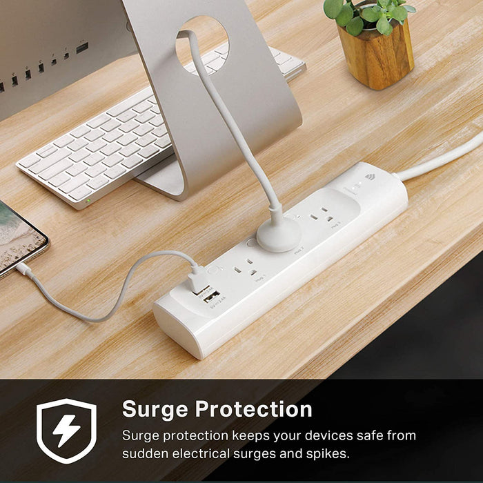 Kasa Smart KP303 Plug Power Strip, Surge Protector, Smart Outlets and 2 USB Ports, Works with Alexa Echo & Google Home, No Hub Required